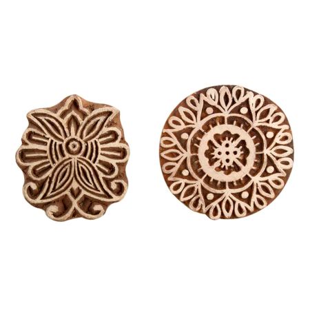 Set of 2 Piece New Mix Wooden Printing Block
